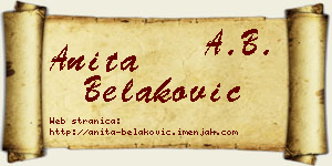Anita Belaković vizit kartica